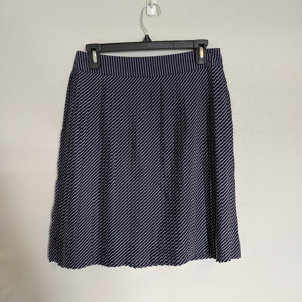 The Limited Blue & White Striped Knee Length Skirt